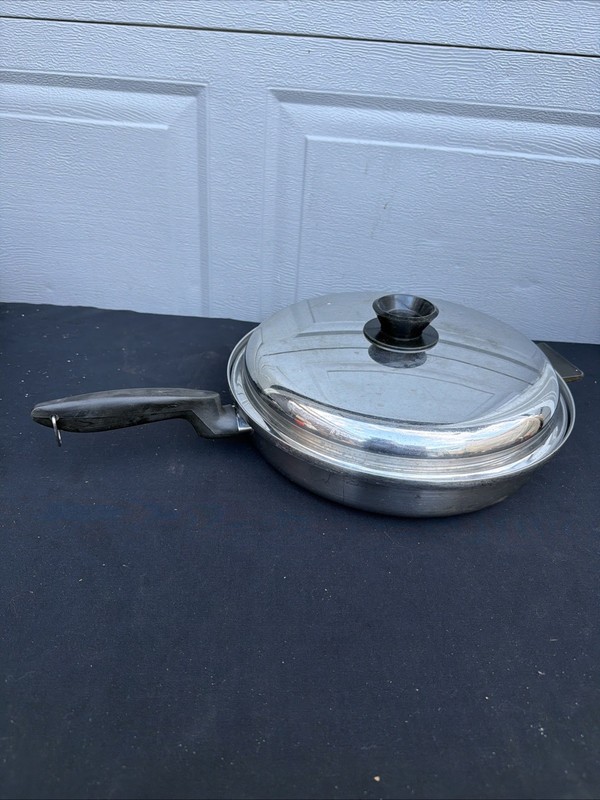 Vtg West Bend Multi Core Familie Skillet 5  Ply Stainless Steel Frying 12" - USA