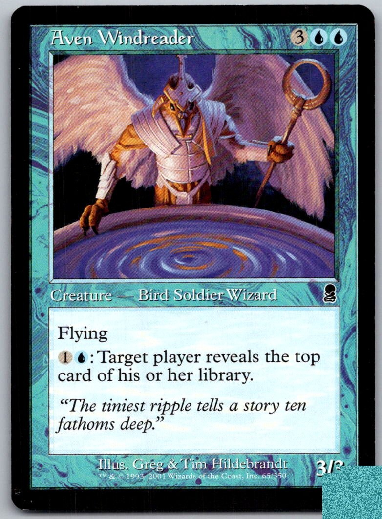 Aven Windreader 65 Common Odyssey Magic: The Gathering Lightly Played