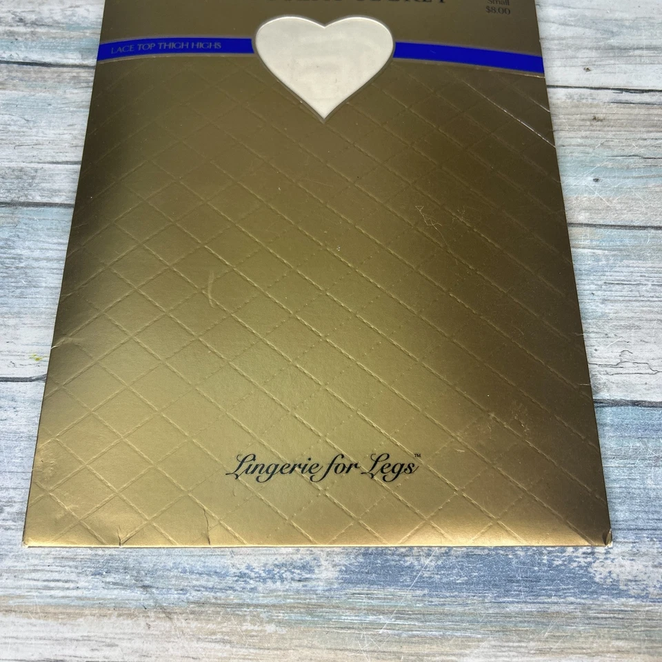 Vintage Victorias Secret Lace Top Thigh Highs CREAM Nylon Hosiery Small USA Mob - Image 2 of 4