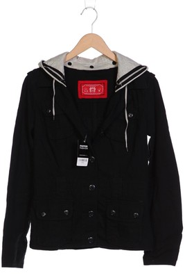 Esprit Jacke Damen Anorak Jacket Kurzmantel Gr. M Baumwolle Schwarz #jcb985j