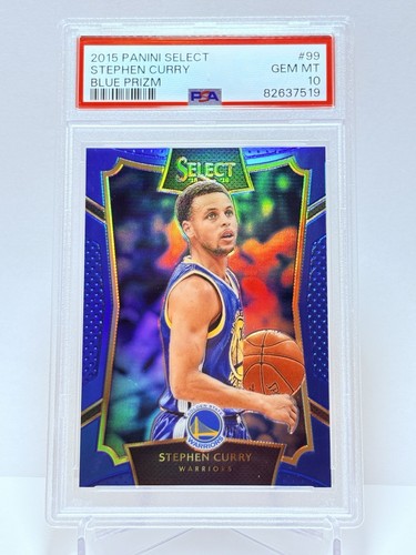 2015 Panini Select Stephen Curry #99 Blue Prizm /249 PSA 10 Gem Mint Color Match