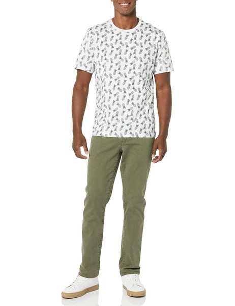 Herren T-Shirt Kurzarm Rundhals Ananasaufdruck Weiß XXL 2Er-Pack Amazon-image
