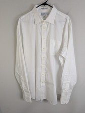 Paul Fredrick Dress Shirt Men's 17.5-37 White Button Up Long Sleeve French Cuff