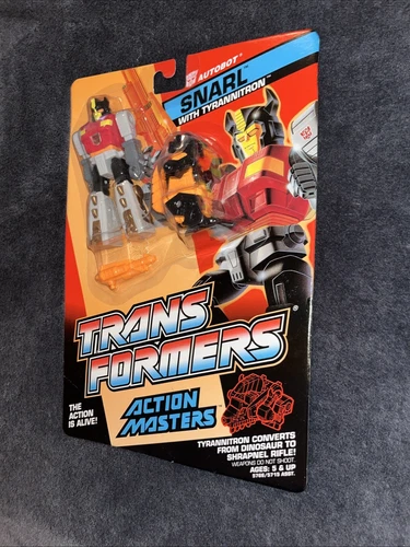 Vtg 1990 Hasbro G1 Transformers MOC Snarl W/ Tyrannitron Action Masters Figure