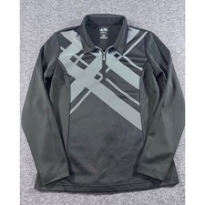 Adidas Golf Climalite Womens Quarter Zip Pullover Black Grey Graphic Size M