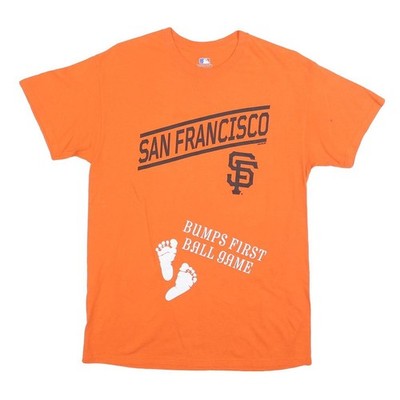 MLB Herren Orange San Francisco Grafik T-Shirt M Kurzarm Rundhalsausschnitt