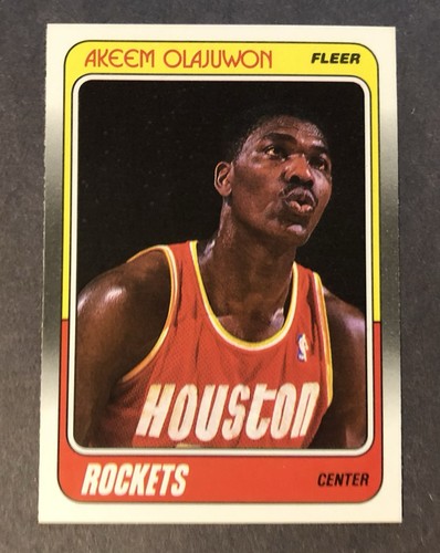 1988-89 Fleer Akeem Olajuwon #53 NBA Houston Rockets Centered