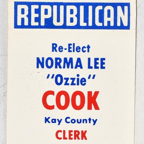 1970s Norma Lee Ozzie Cook Kay County Clerk Ponca City Oklahoma