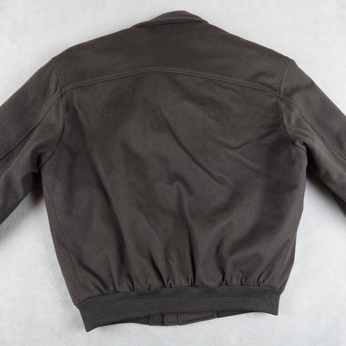 Faconnable Jacket Mens S Brown Hong Vintage Pockets Zip Front Ribbed Hem - Picture 14 of 21