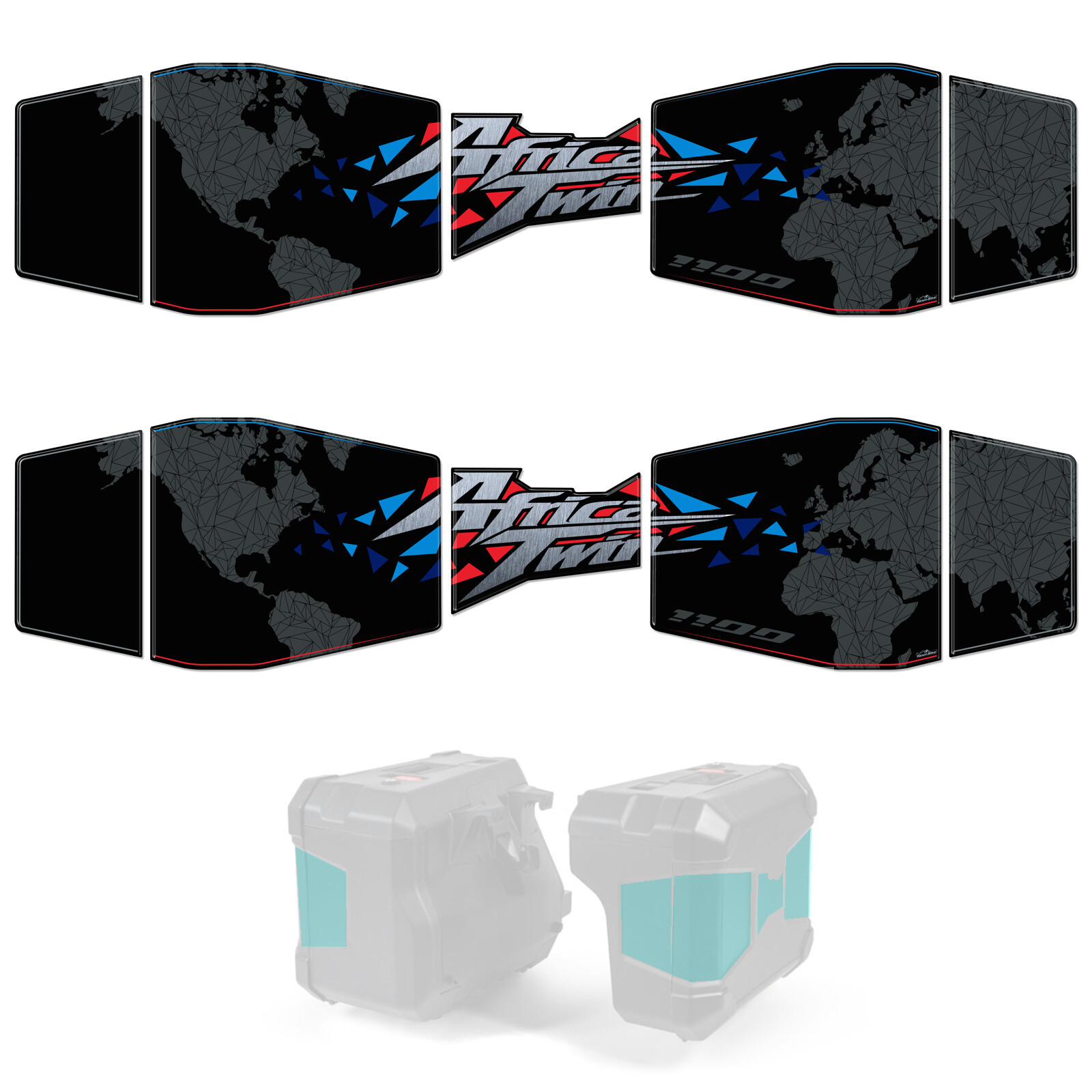 Kit Adesivi 3d moto Valige Borse compatibili Honda Africa Twin CRF 1100 L 2024