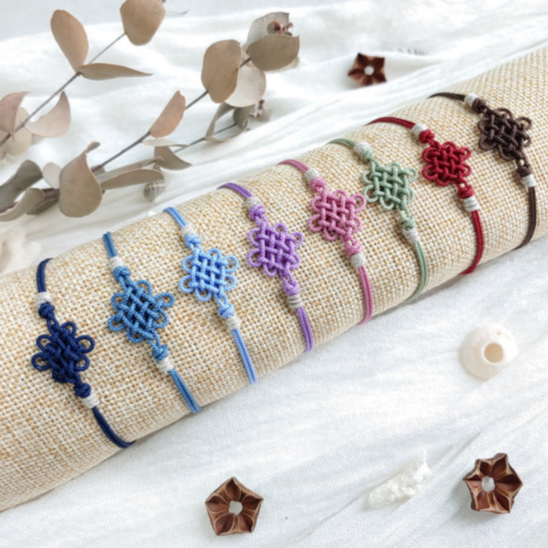 Bracelet Réglable En Corde Avec Pompons - Tissage Main - Polyester - Style Bohème Et Vintage - Multicolore