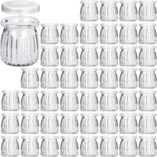 Glass Jars, KAMOTA 40 PACK 6 oz Yogurt Jars With PE Lids, Glass Pudding Jars ...