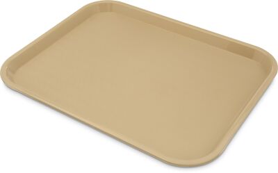 Cafe Plastic Fast Food Tray 14''x18'' Beige Lightweight Serving Tray