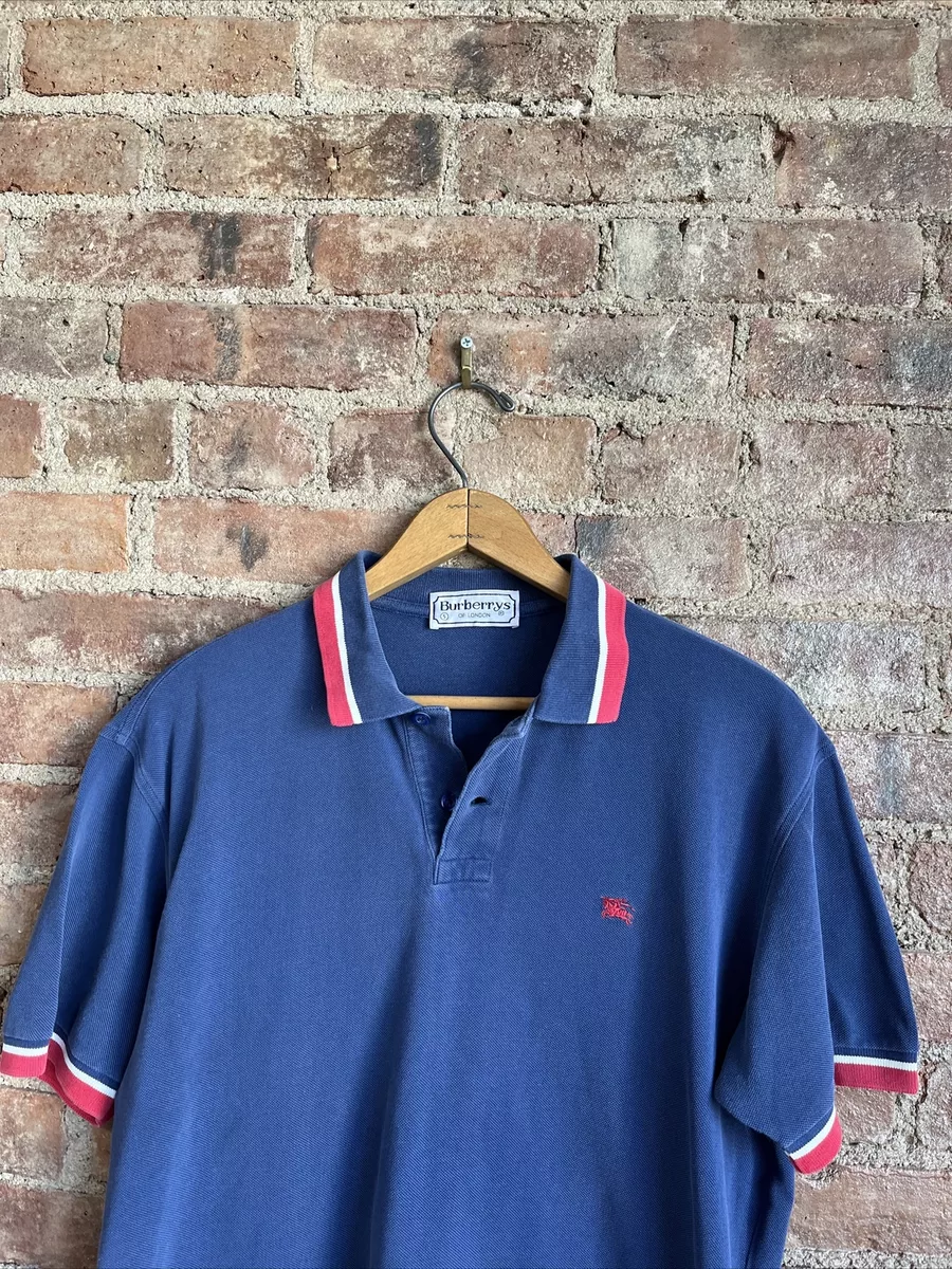 Burberry Blue Cotton Pique Short Sleeve Polo T-Shirt XXL Burberry