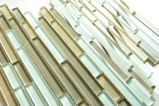 SantaMonica 12"x12" Matchstick Glass Mosaic Tile Shiny Finish Backsplash Shower