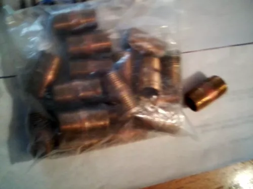 (19) LOT PARKER 215PN-6 DAYCO 112B06 BRASS PIPE CLOSE NIPPLE FITTING 3/8"X1-1/4"