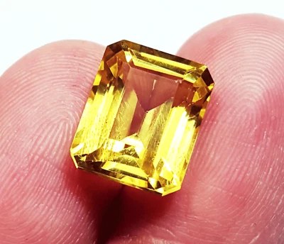 8–10 Ct Natürlicher Gelber Saphir Edelstein GGL Zert. Lose 1x Emerald - Bild 1 von 4