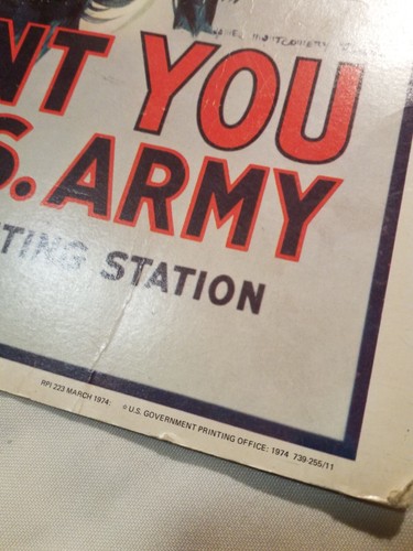 RPI 223 März 1974 Flagg Rekrutierung Poster Werbung "I Want You" für US Army - Bild 2 von 13