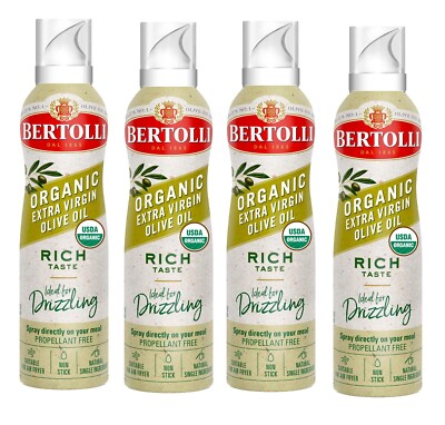 Organic Extra Virgin Olive Oil Spray by Bertolli - 4 Pack, Rich Flavor, 4.9 oz