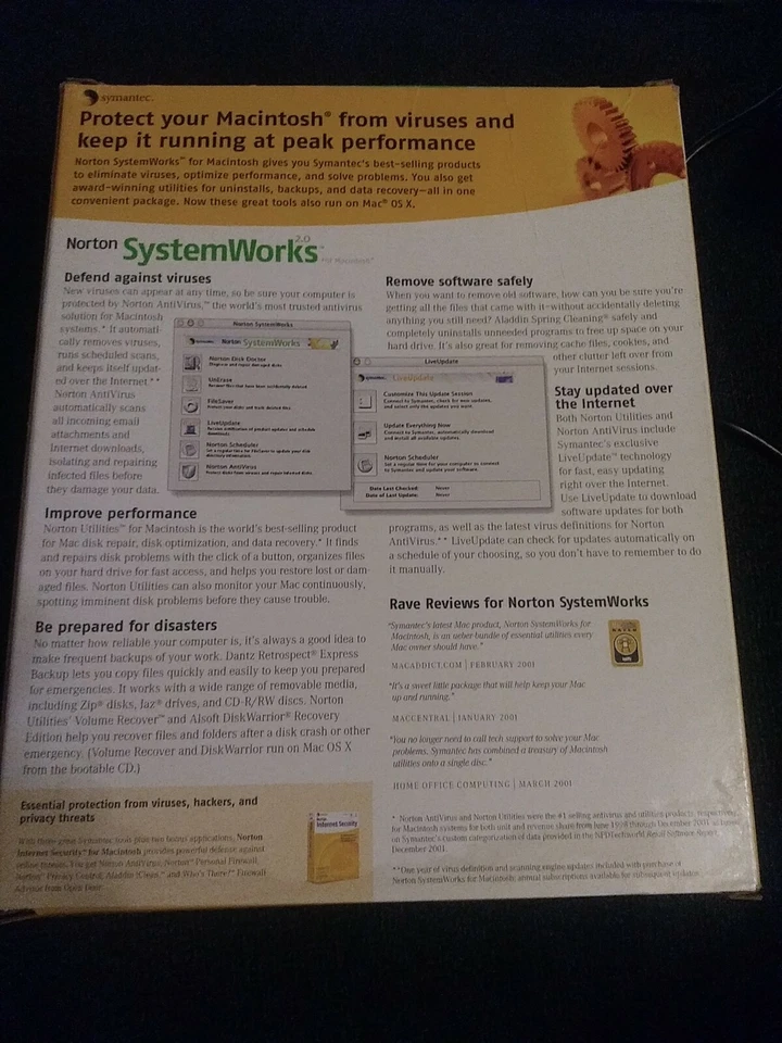 Norton 2002 System Works 2.0 Mac 05 Symantec Sealed CD NIB Vintage Computer - Image 2 of 3