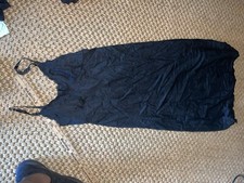 SHADOW LINE VINTAGE SILKY NYLON BLACK CHANTILLY LACE CAMISOLE LINGERIE sz 34 4 