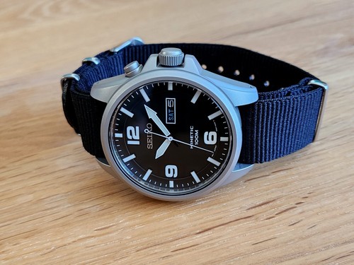 Seiko Kinetic Military Watch - SMY143P1 - New Capacitor & New Straps Rare model