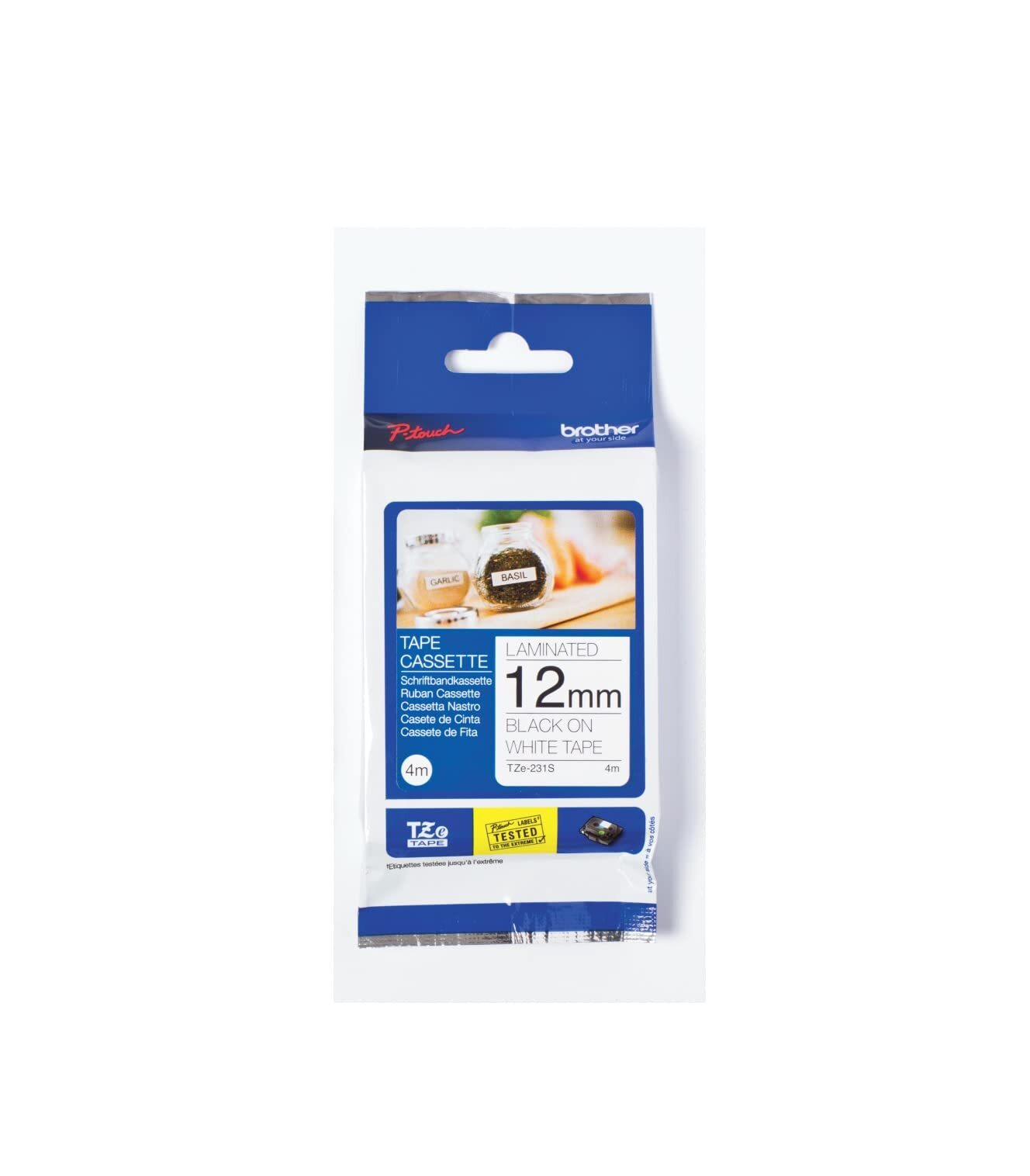Brother - Tze Tape 12Mmx4M Laminated Black & White ACC NUOVO