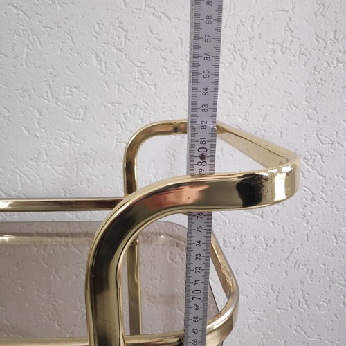 Servierwagen Mid Century Teewagen Vintage Goldfarben Barwagen Rauchglas Retro - Bild 16 von 18