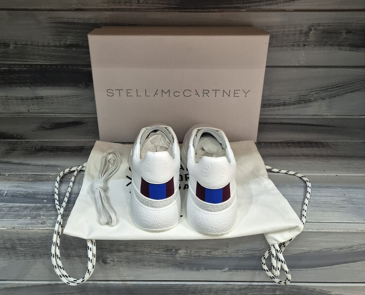 【美品】STELLA McCARTNEY スニーカー 37 23.5-24cm Stella Mccartney Woman Leather White Shoe Size 37 (Insole 24