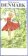 Vintage Denmark Travel Tourist Brochure Map 1958