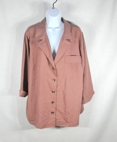 Olivia & Martin Women's Shirt 3X Blouse 3/4 Sleeve Mauve NWT