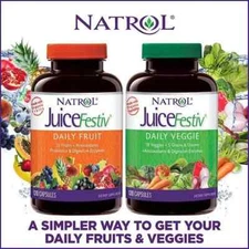 Natrol JuiceFestiv Daily Fruit & Veggie, 240 Capsules FREE SHIPPING