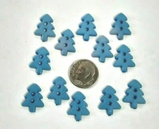 Pkg of 12 BLUE TREE 2-hole Plastic Buttons 3/4" (20mm) Craft (D100)