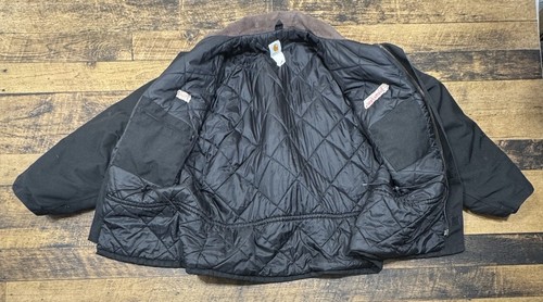 Carhartt C26-BLK Lined Duck Chore Jacket Coat Men 3XL Black Sara Lee Logo READ - Picture 4 of 12