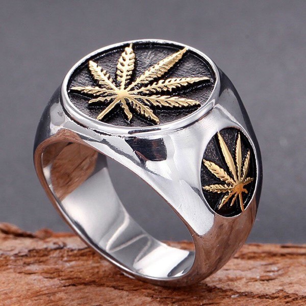 Alternate view of Mendel Cool Fashion Mens Gold Plated Leaf Ring For Men Size 7-15