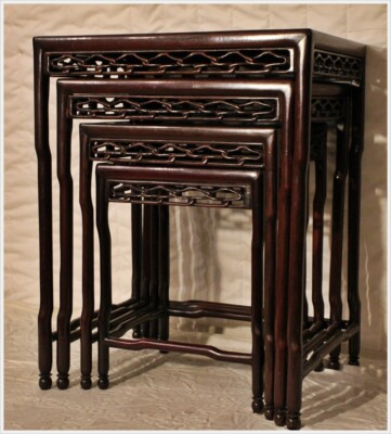 antiker 4er Satztisch, Beistelltische, antique nesting tables Huanghuali Quing