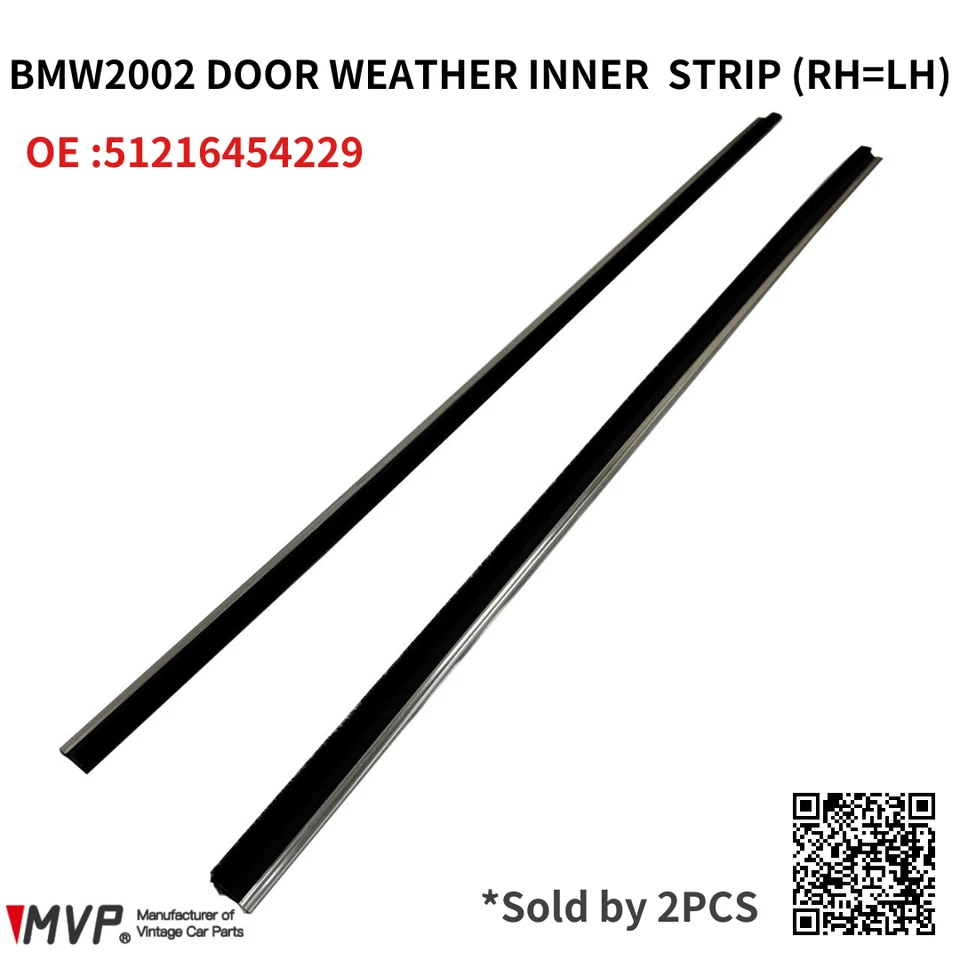 MVP BMW E10 1602 2002 2002tii Inner Door Weatherstrip Set Foto 2 de 4