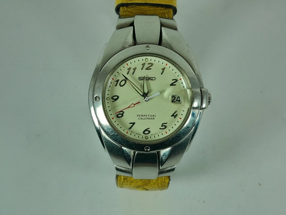 VINTAGE SEIKO PERPETUAL CALENDAR QUARTEZ WRISTWATCH 8F32 0029 eBay