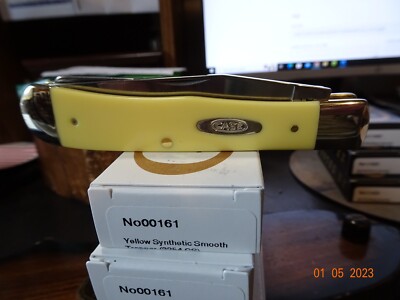CASE & SONS YELLOW SYNTHETIC SMOOTH TRAPPER (3254 CS ) 4 1/8'' CLOSED BLADE C.S.
