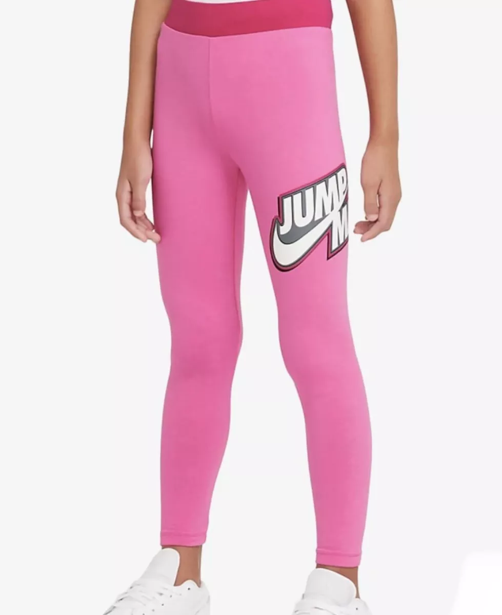 GIRLS Air Jordan JUMPMAN X NIKE LEGGINGS Pink Swoosh Small NWT