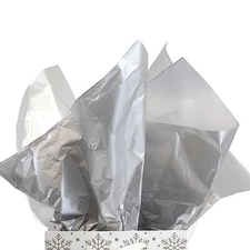 100PCS Silver Tissue Gift Wrapping Paper 20x26 Inch Crepe Paper for Crafts
