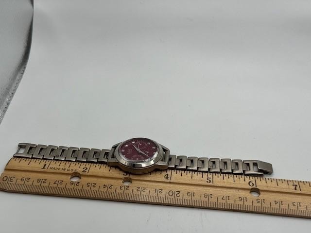 Ladies Orient MK Michel Klein Triple Date Silver Tone Quartz Watch New Battery View 5