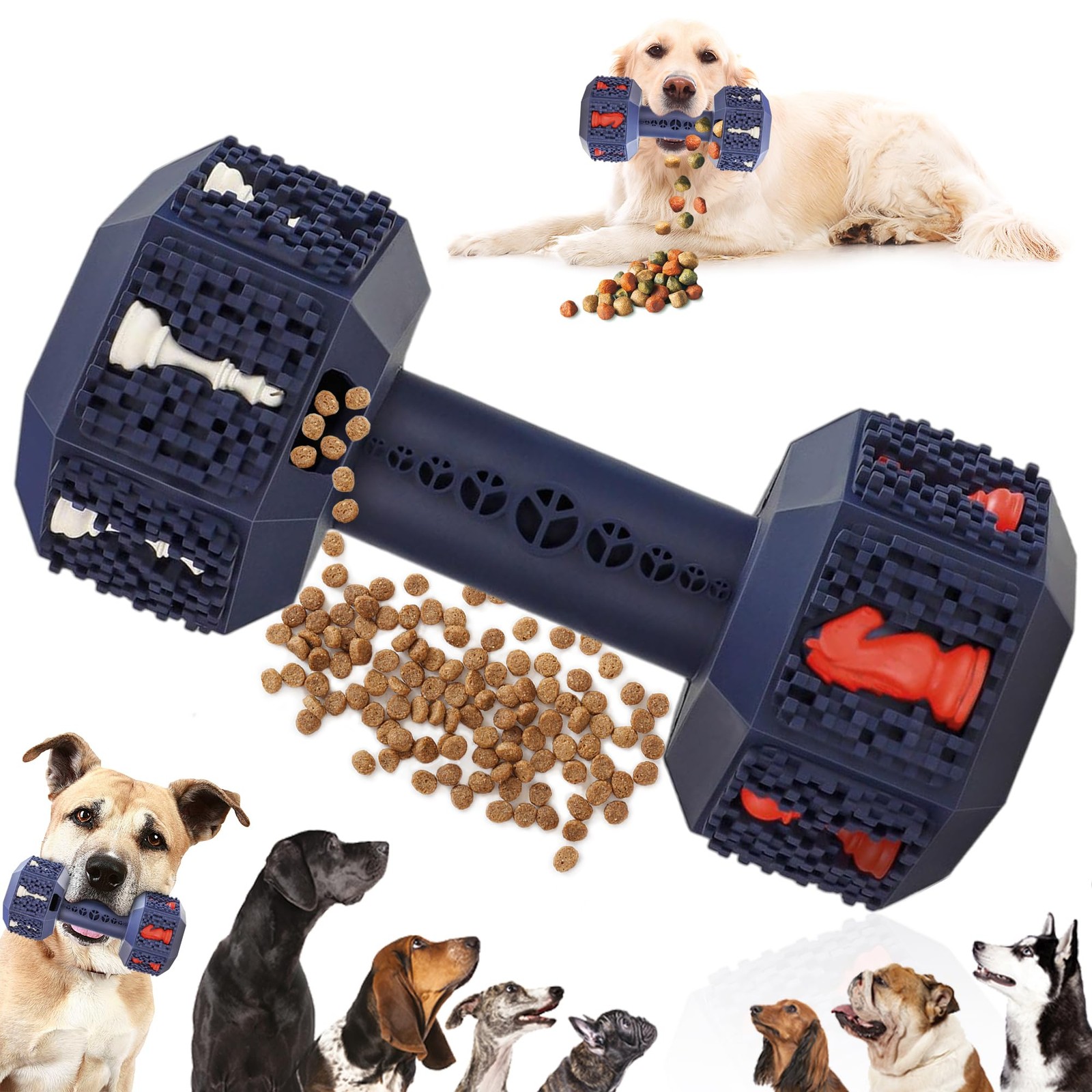 Jouet interactif pour chien haut de gamme en polymère robuste pour grands chiens athlétiques