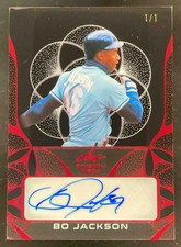 2024 Leaf Trinity Clear Autograph Red #CA-BJ1 Bo Jackson Autograph Auto 1/1