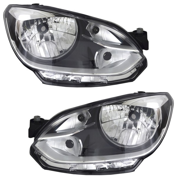 Scheinwerfer Set FüR VW Up! 2011- Chrom Halogen H4 Streuscheibe LWR-image
