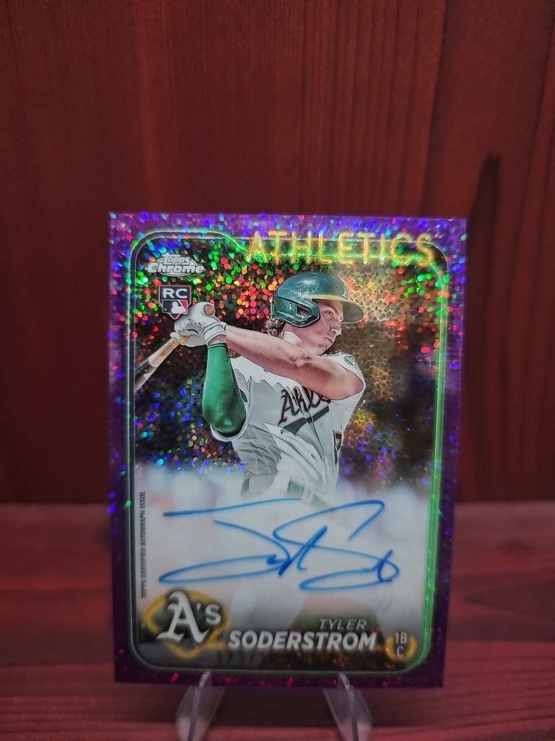 2024 Topps Chrome Tyler Soderstrom Purple Speckle Refractor RC Auto /299 #RA-TSO