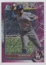 2022 Bowman Chrome Prospects Fuchsia Shimmer Refractor 137/199 Wilman Diaz 00g3