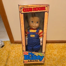 1985 MY BUDDY DOLL A REAL PAL With Box Vintage Hasbro Brown Hair Blue Eyes Boy