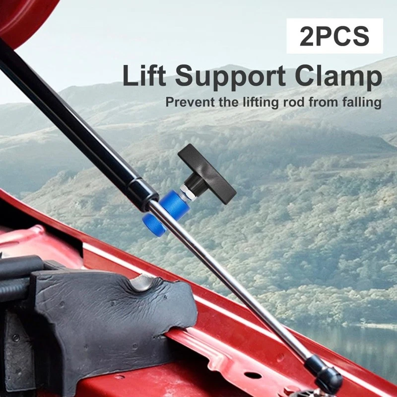 1 par de abrazadera de soporte de varilla de elevación de campana automotriz amortiguador puntal tope retenedor Foto 4 de 4