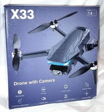 BEGINNERS DRONE WITH CAMERA, MODEL X33, FOLDABLE, BRUSHLESS MOTOR, 360 FLIP, NEW